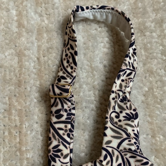 Athleta Paisley Print Ruched Tankini 34B/C Tan Cream Swimwear Top Vacation - Picture 5 of 11